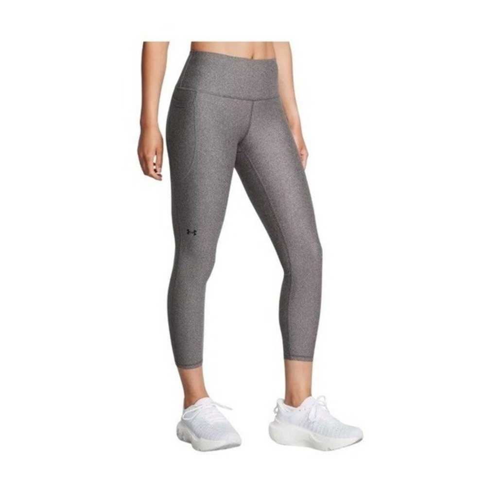 Under Armour HeatGear Tech Compression High Rise Ankle Leggings Gray White M
